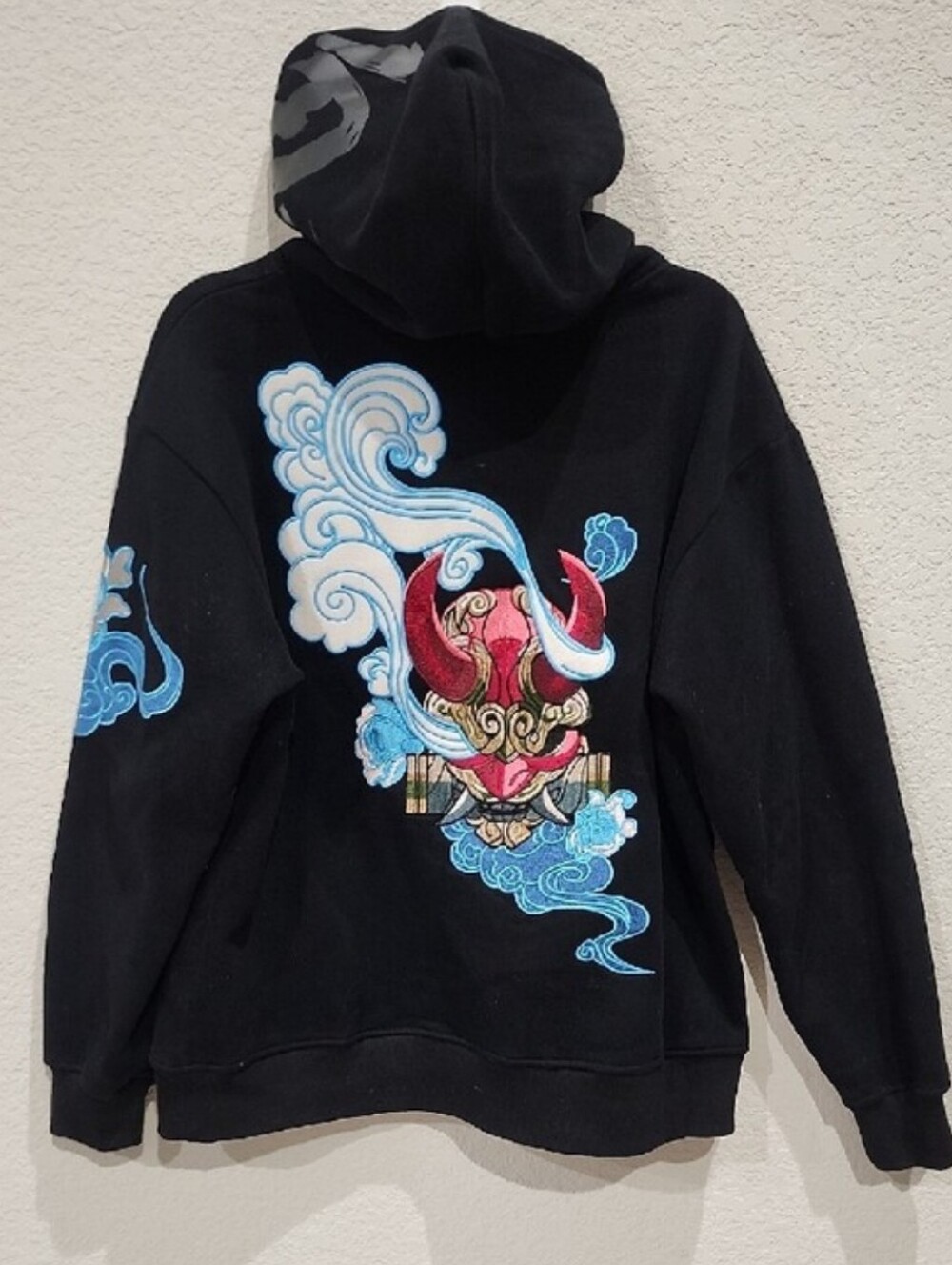 Oni By Bibi Sama Anime Embroidered Hoodie Streetwear Indie Grunge Underground